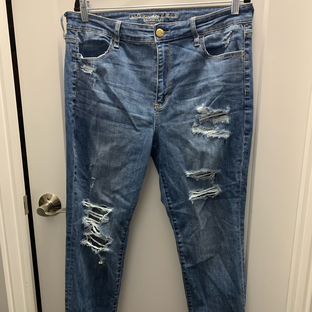 Distressed AE jeans (worn once!)